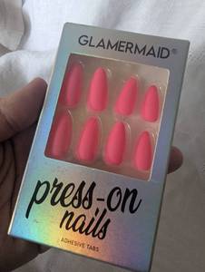 lot 1171 image: Glamermaid Press-On Nails Pink Almond Shape with Adhesive Tabs