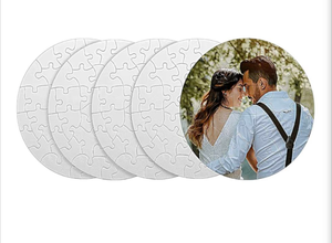 lot 1182 image: Blank Round Jigsaw Puzzle DIY Craft Kit
