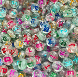 lot 1118 image: Colorful Alphabet Letter Beads Bulk Lot