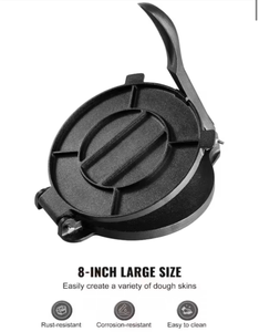 lot 44242 image: VEVOR8in. Cast Iron Tortilla Press, Tortilla and Roti Maker with Pre-Seasoned Pataconera Maker - Retail $0