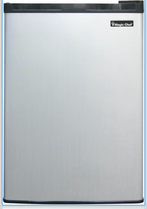 lot 44252 image: Magic Chef 2.6 cu. ft. Mini Fridge in Stainless Steel - 1-Door - Retail $0