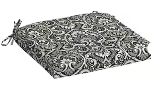 lot 44261 image: Set of 4-ARDEN Black Aurora Damask Rectangle Outdoor Seat Pad - Retail $99