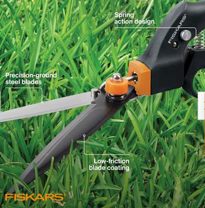 lot 44297 image: Fiskars ShearEase 5 inch Steel Blade Grass Shears - Retail $19