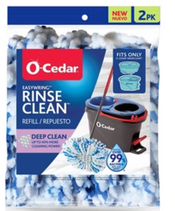 lot 44307 image: O-Cedar EasyWring RinseClean Mop Head Replacement Refill 2-Pack - Retail $8