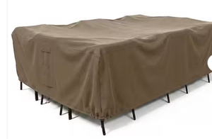 lot 44332 image: KHOMO GEAR Patio Table and Chair Set Cover 108 inch Brown - Retail $65