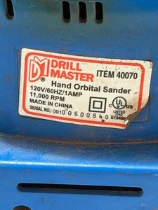 lot 26765 image: Electric Drill Master Sander