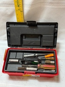 lot 26766 image: Keter Toolbox w Misc. Tools & Hardware