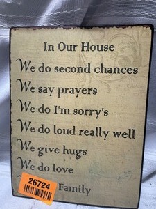 lot 26724 image: In Our House Poem Decor