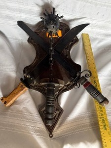 lot 26736 image: Wall-Mounted Fantasy Weapon Display
