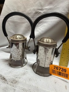 lot 26739 image: Vintage Metal Carbide Mining Lamps