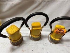 lot 26740 image: 3 yellow Railroad Lanterns