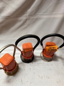 lot 26741 image: 3 orange Railroad Lanterns