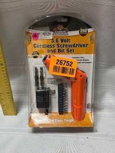 lot 26752 image: New in the Package 3.6 Volt Cordless Screwdriver Bit Set