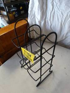 lot 41194 image: Black Metal Wine Rack