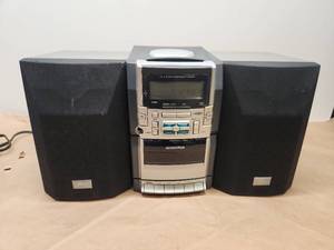 lot 10 image: Audiovox CD Cassette Radio Stereo System with Speakers
