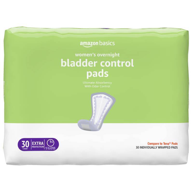 lot 105 image: Incontinence Pads for Women, Bladder Control, Postpartum, Overnight Absorbency, Unscented, 30 Count - Retail $16