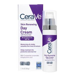 lot 133 image: CeraVe Anti-Aging Face Cream SPF 30, Anti-Wrinkle Retinol Cream with Hyaluronic Acid and Ceramides, 1.76 oz - Retail $24