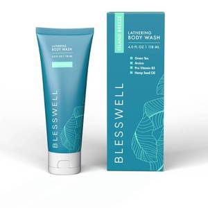 lot 136 image: Blesswell Lathering Body Wash - Fresh Scent - 4 fl oz Paraben-Free, Sulfate-Free, NormalDry Skin, Gel Form - Retail $10