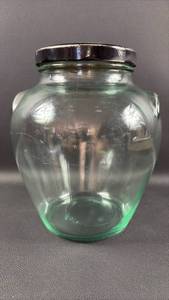 lot 80 image: Italian Olive Jug Shaped Jar with Subtle Green Tint 3100cc