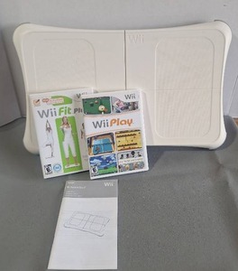 Nintendo Wii Balance Board with Wii Fit Plus and Wii Play Games Bundle