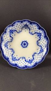 lot 42 image: Grindley Flow Blue China Keele Pattern, Blue and White Design Adorned with Floral Motif 7.5 diameter Approximately 1 inch depth Bowl