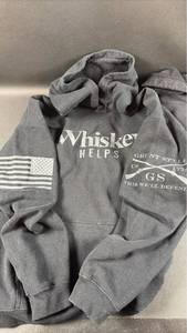lot 155 image: Grunt Style Brand (Whiskey Helps) Pull Over and Plain Black Front Zip Hoodies