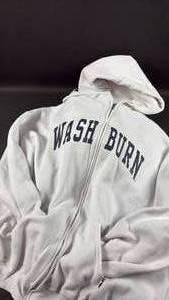 lot 156 image: Washburn Zip Front University Sweatshirt Gildan XL and Navy Pull Over, Russell Athletic XXL