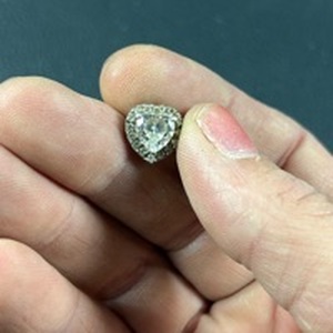 lot 157 image: Heart Shape CZ & Sterling Pendant