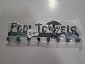 lot 1379 image: Black Pool Towel Rack With 8 Hooks