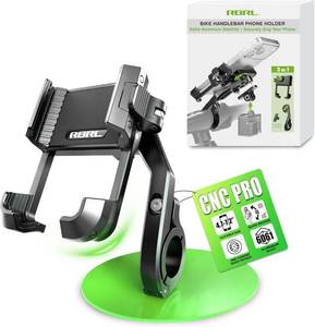 lot 1386 image: RBRL Bike Phone Mount,1s Quick-Lock Bicycle Handlebar Phone Holder,CNC Machined & Forged Aluminum for Ultimate Stability,Anti-Shake V-Shape Clamp for Ebike,No Camera Block,Fits 4.7 7.2 Phones