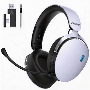 lot 1392 image: Acer 2.4GHz Wireless Gaming Headsets for PS5, PS4, PC, Switch, Tri-Mode Gaming Headphones with Noise Canceling Mic, Stereo Sound, 40Hr Battery, 50mm Drivers - White