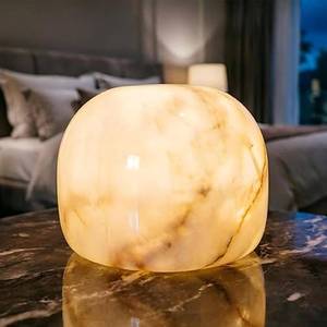 lot 1404 image: Marble Lamp Night Light Touch Bedside Table Lamp for Bedroom,Type-C Rechargeable Small Desk Bedside Small Lamps,Eye Caring Dimmable LED Ambient lamp (Mid Century Modern)