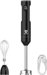 lot 1409 image: Cordless Hand Blender, UTALENT Variable Speed Immersion Blender handheld Rechargeable, with USB-C Charging Cable, Egg Whisk, for Smoothies, Milkshakes, Hummus and Soups   COLOR IS WHITE