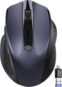 lot 1426 image: Wireless Mouse for Laptop, 2.4GHz Computer Mouse with USB-A Port &USB-C Adapter, Cordless Office Mice with 6 Buttons & 3 Level DPI for Small to Medium Hands, Work with PC, Desktop, Tablet - M21