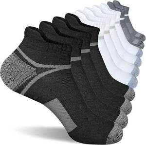 lot 1427 image: suaskk Mens Athletic Cushioned Ankle Socks, Comfort Wicking Anti-Blister Running Sock 5 Pairs