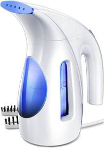 lot 1447 image: HiLIFE Steamer for Clothes, Portable Handheld Clothing Steamer, 240ml Big Capacity, 700W, Strong Power, Fabric Quick Wrinkle Remover with Brush for Home, Office(ONLY 120V) -Blue