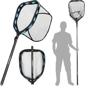 lot 1450 image: PLUSINNO Floating Fishing Net with Telescoping Handle, Carbon Fiber Ultralight Long Fish Net, Collapsible Landing Net 6.567.86Ft, Fishing Gear Kayak Accessories for Bass Trout Salmon