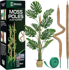 lot 1527 image: 2 Pack 28 Bendable Moss Pole Monstera Plant Support for Climbing Indoor Plants - Stakes for Potted Climbers - Tall Sticks Indoor Trellis for Houseplants - Accessories for Monstera Pot