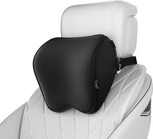 lot 1533 image: Crofy 2-Pack Car Neck Pillow, Softness Car Headrest Pillow for Driving with Adjustable Strap, 100% Memory Foam and Breathable Removable Cover, Comfortable Ergonomic Design, Black
