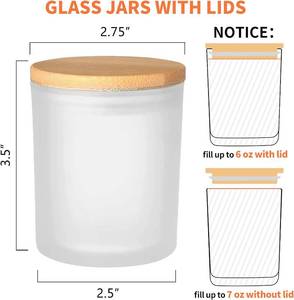 lot 1540 image: SUPMIND 11 pack Empty Candle Jars, 7oz Frosted Glass Jars with Bamboo Lids Candle Containers in Bulk for Making Candles