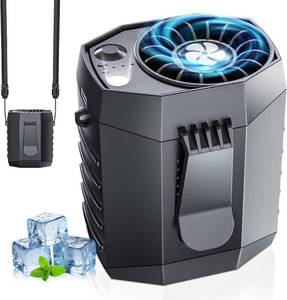 lot 1584 image: JKBOOM Portable Waist Fan, 9200RPM High Speed Wearable Fan, Mini Rechargeable Personal Fan for Jobsite & Outdoor, 25H Runtime, 25dB Quiet, Belt Fan with LED Flashlight for Men