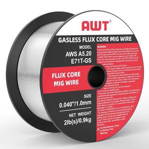 lot 1835 image: AWT Flux Core Welding Wire, Gasless Mig Welding Wire, E71T-GS Mild Steel Mig Welding Wire .040 2-Pound Spool, Pack of 1