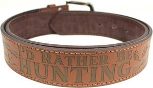 lot 1837 image: BC Belts Id Rather Be Leather Belt Strap and Metal Buckle 1.5 Wide with Snaps - Great Gift for Golfing, Hunting, Fishing, Gaming XL