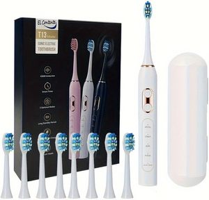 lot 1882 image: Intelligent Electric Toothbrush with 5 Modes, 8 Replaceable Toothbrush Heads, IPX7 Waterproof, 42000VMP Built-in Timer, Suitable for Adult Sonic Electric Toothbrush White
