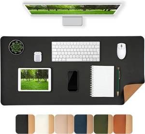 lot 1883 image: Desk Pad Mat Dual-Sided Natural Cork and PU Leather Non-Slip Water-Resistant Desk Matt for Desktop
