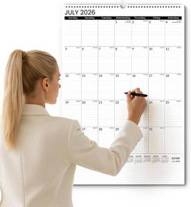 lot 1901 image: SUNEE 2026-2027 Wall Calendar Large 22.75x15.5, 21 Month July Calendar (Ends March 2028), Vertical Extra Large, Black Minimalism