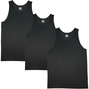 lot 1906 image: 32 Degrees Cool Comfort Mesh Tank Top, 3 Pack (Black, Large)