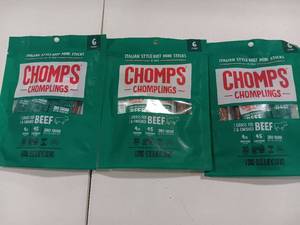 lot 1926 image: 3 Packs CHOMPLINGS Italian-Style Beef Sticks - 6ct0.5oz