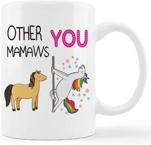 lot 1941 image: kunlisa Best Grandma Mug Cup,Other Mamaws VS You Cute Unicorn Ceramic Mug-11oz Coffee Milk Tea Mug Cup,Grandmother Grandma Mamaw Birthday Mothers Day Gifts From Grandson Granddaughter