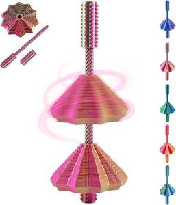 lot 1998 image: Fidget Star Dual Motion 3D Printed Fidget Toy with Auditory Feedback and Color Changing Spiral, One Hand Spin Two Hand Coordination Slide and Spin Sensory Toy for Adults Teens Office ADHD Focus